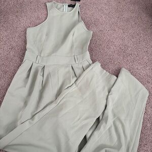 Sage/mint Green Racer back jumpsuit